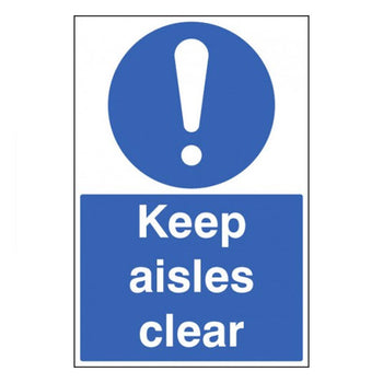 Keep Aisles Clear Rectangular Sign